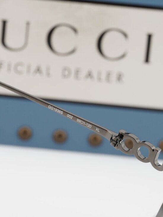 Gucci GG1936S 002 Shield Sunglasses - Gunmetal Grey / Grey main image 8
